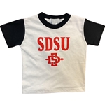SD Interlock Youth Colorblock SDSU Tee