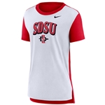 2024 Nike Womens Sideline Triblend Tee SDSU Over SD Interlock